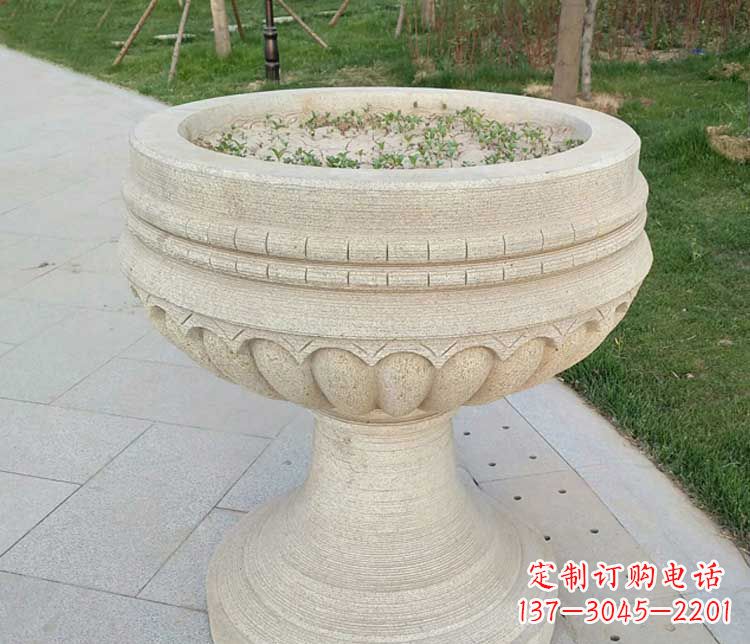 常州大理石花盆公园石雕 (2)