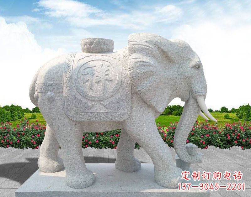 常州精美大理石大象雕塑