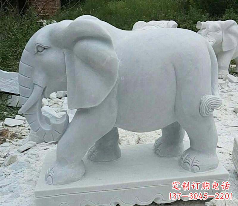 常州精雕细琢的大理石大象雕塑