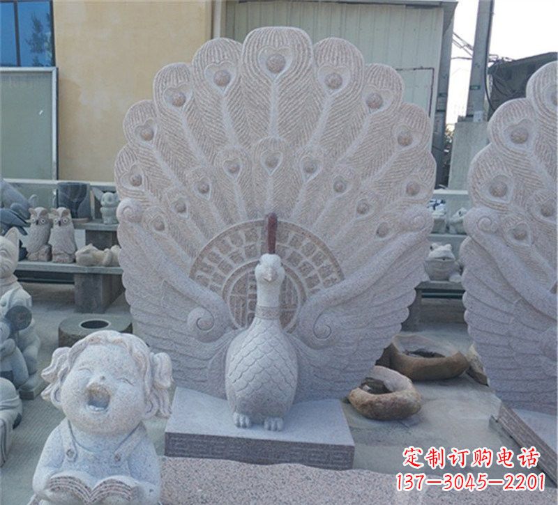 常州大理石孔雀开屏石雕