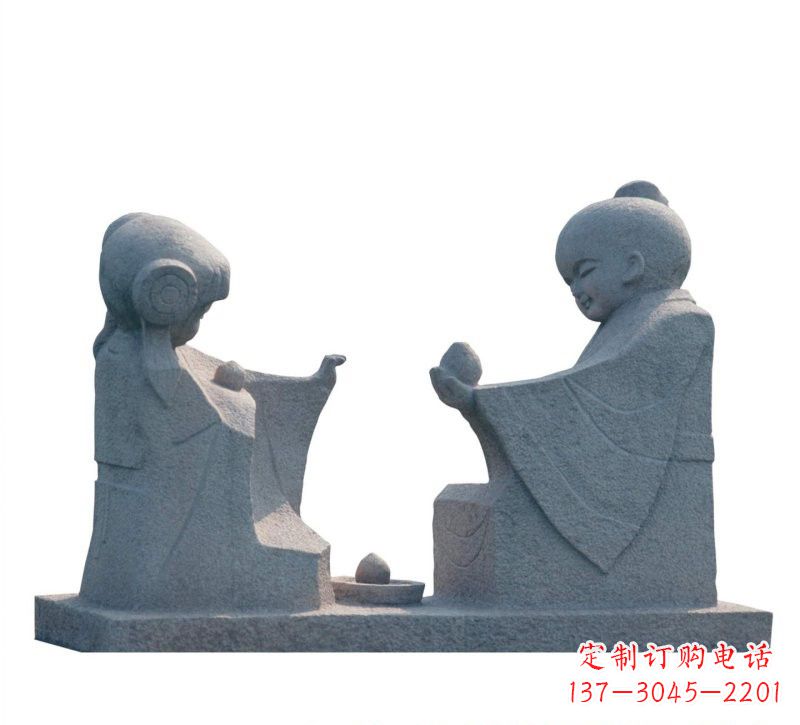 常州传统风情——大理石孔融让梨雕塑