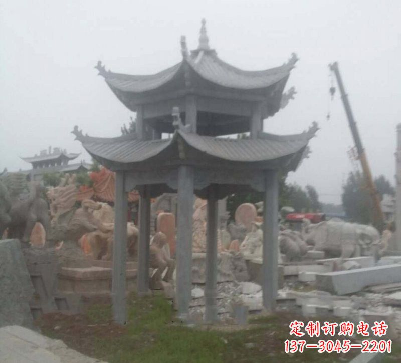 常州大理石六角凉亭石雕