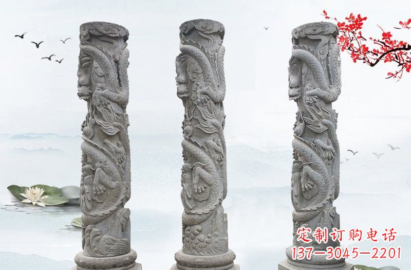 常州大理石龙柱雕塑