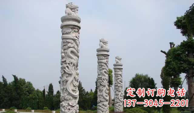 常州大理石龙柱雕塑1