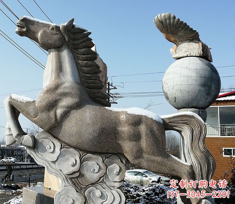 常州大理石马踏祥云石雕