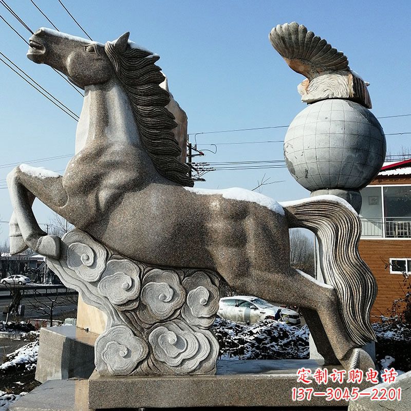 常州大理石马踏祥云雕塑