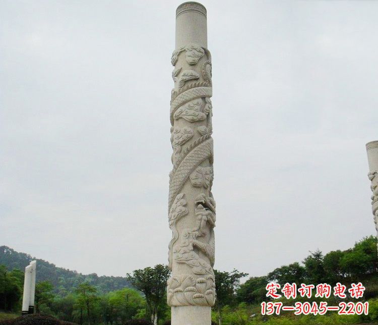 常州大理石盘龙柱广场文化柱石雕