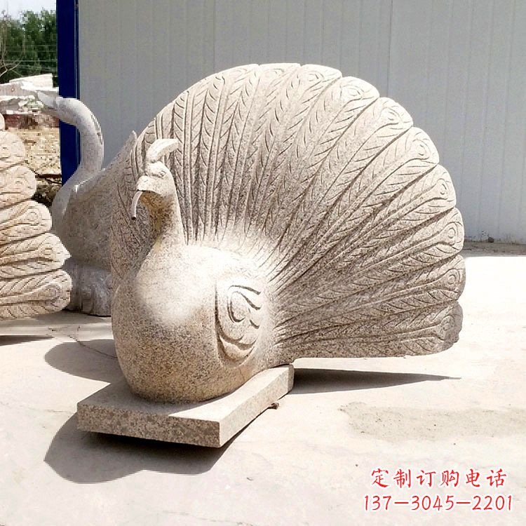 常州大理石喷水孔雀雕塑