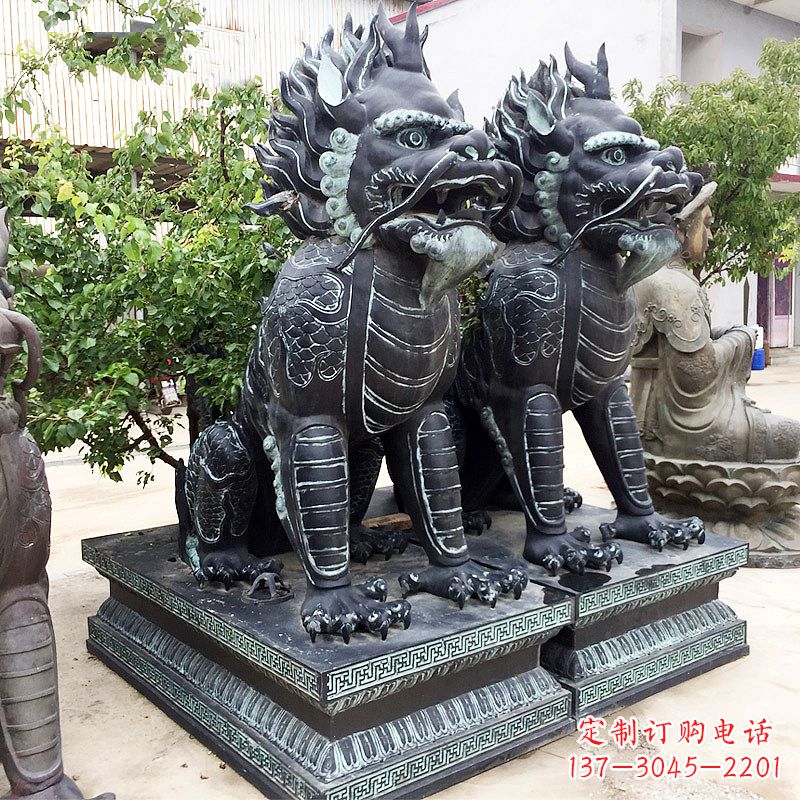 常州象征威严的大理石麒麟雕塑