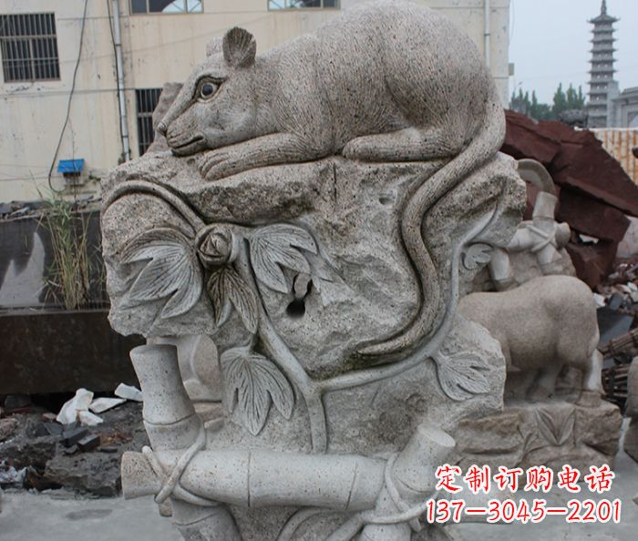 常州大理石生肖鼠石雕