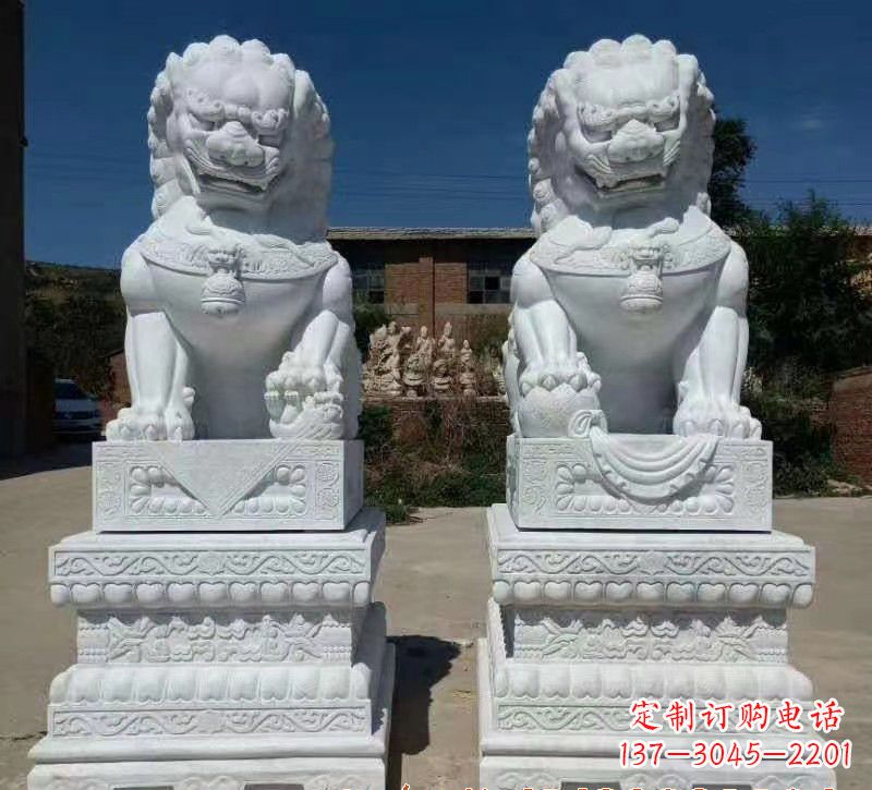 常州大理石狮子石雕,雕塑定制精美狮子
