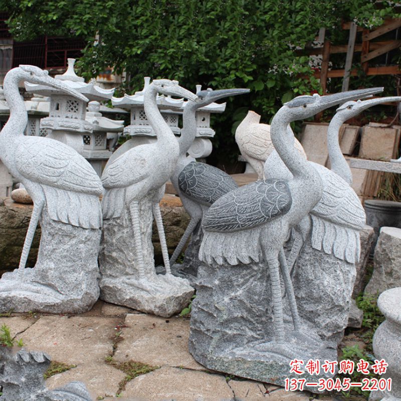 常州精美大理石仙鹤雕塑