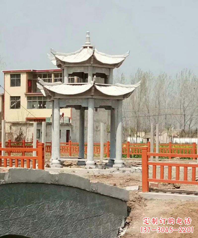 常州大理石双层凉亭雕塑