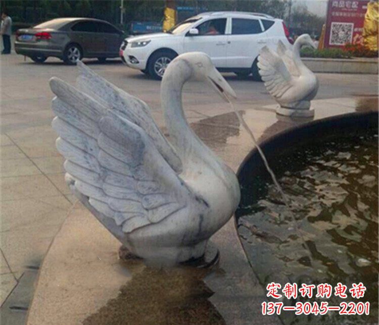 常州大理石天鹅喷泉石雕