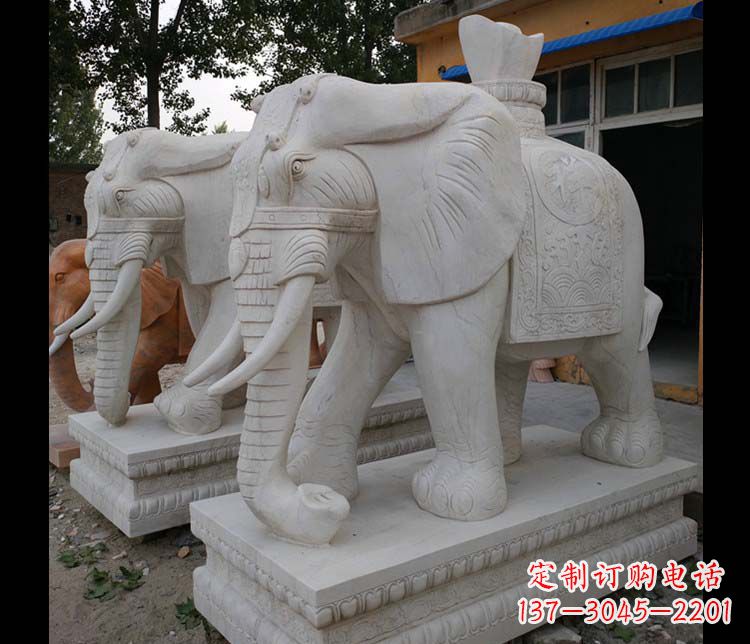 常州大理石大象雕塑,招财进宝