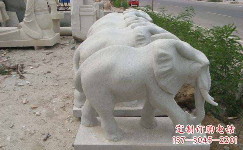 常州大理石小象公园动物石雕
