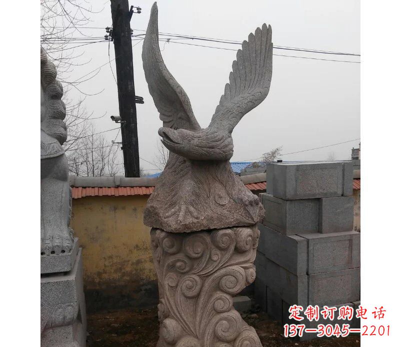 常州绚丽振翅的大理石雄鹰雕塑