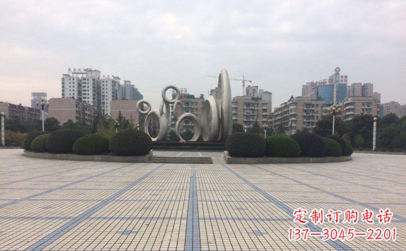 常州中领雕塑不锈钢圆环雕塑