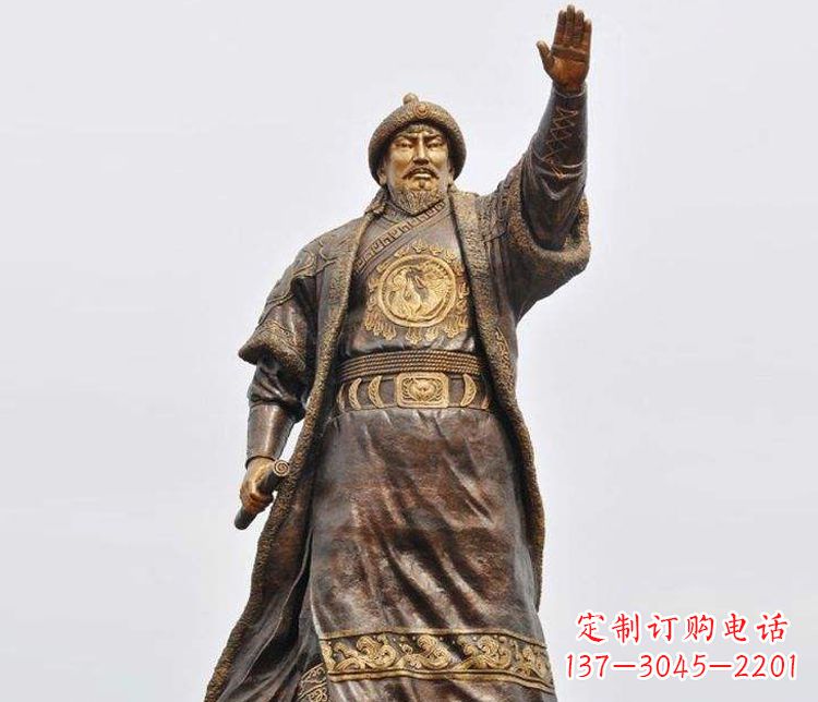 常州传承历史的风采成吉思汗铜雕