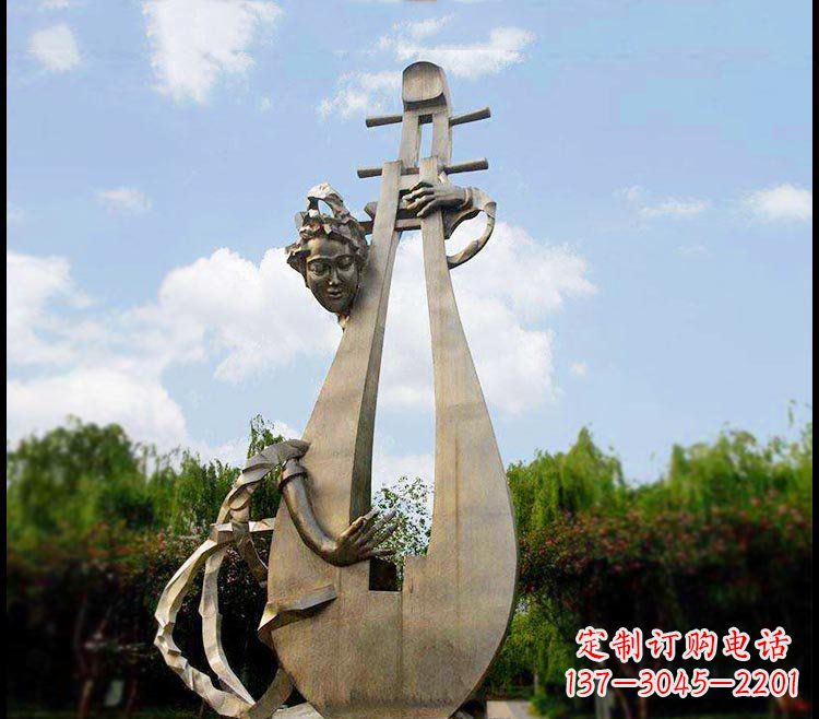 常州精美铜雕琵琶雕塑