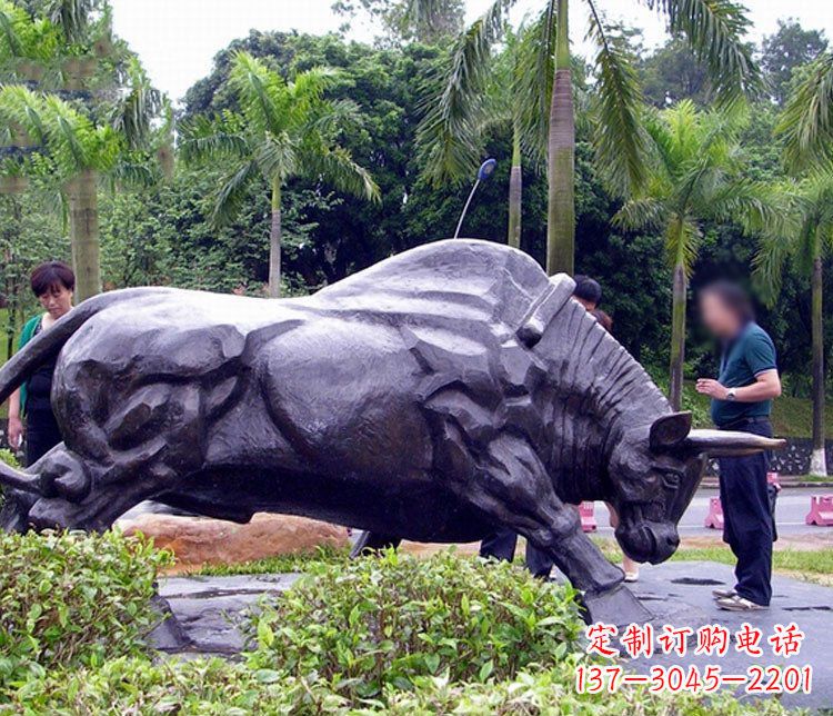 常州大型公园动物牛铜雕塑
