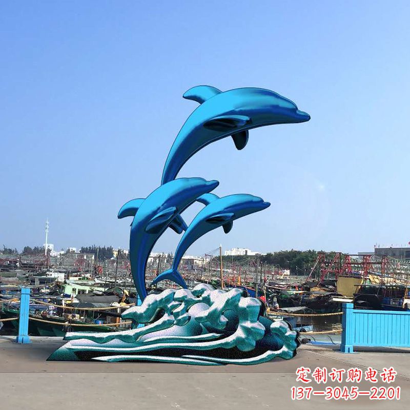 常州大型海豚玻璃钢景观雕塑