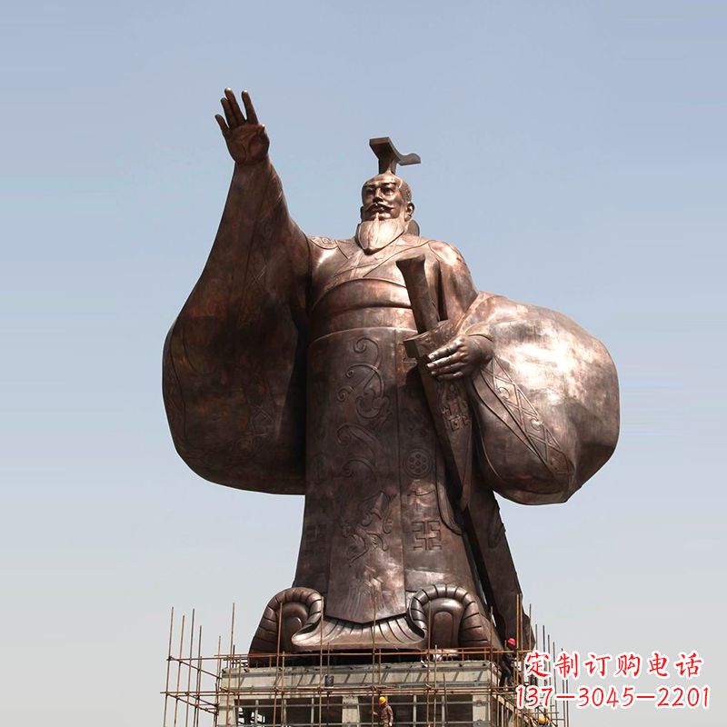 常州传承历史风采,精美秦始皇铜雕塑