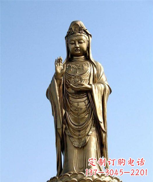常州大型立式铜观音雕塑