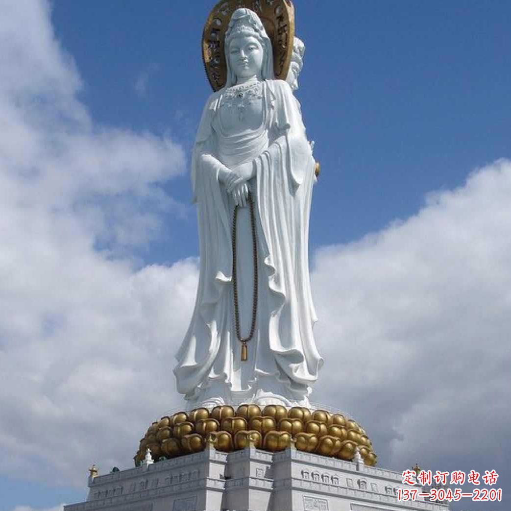 常州大型三面观音菩萨石雕