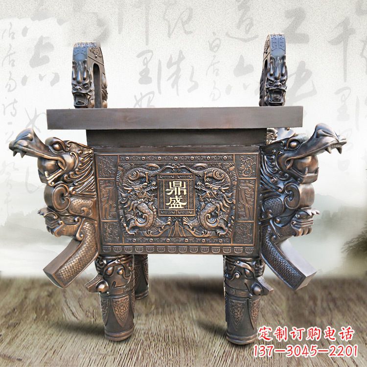 常州典雅双龙四龙铜鼎雕塑