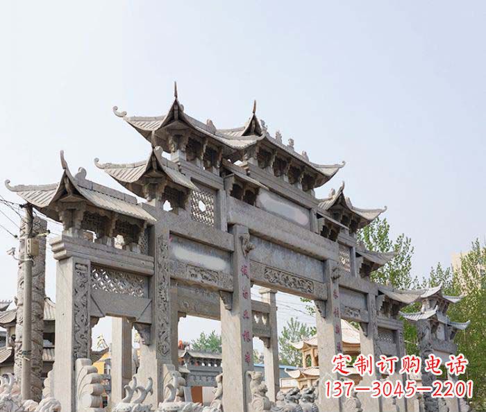 常州大型五门石雕牌楼 (2)