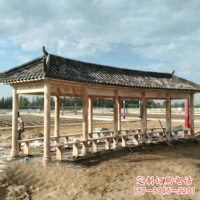 常州华丽精美的瓦石长廊雕塑
