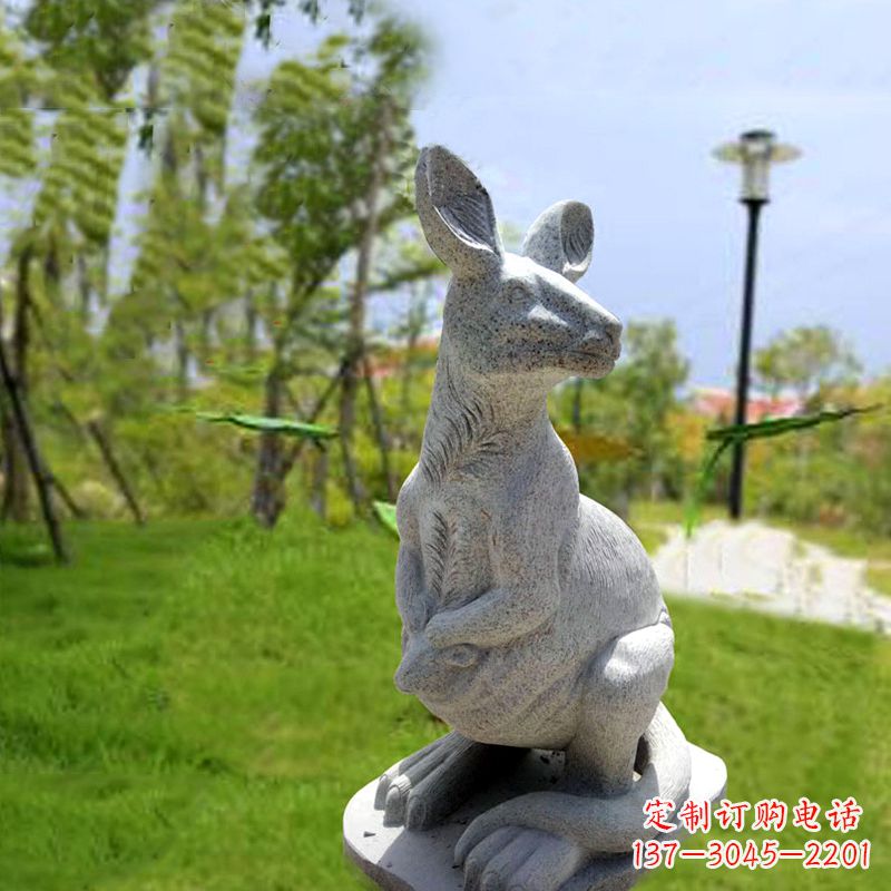 常州高品质袋鼠雕塑,精致石雕摆件