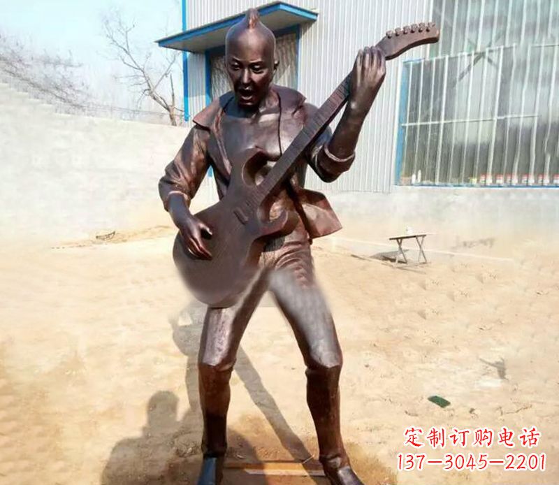 常州精致细腻的铜吉他雕塑