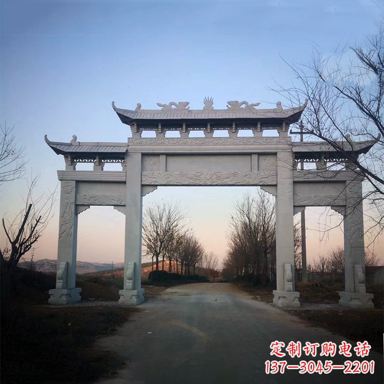 常州品质卓越的道路三门石牌坊雕塑
