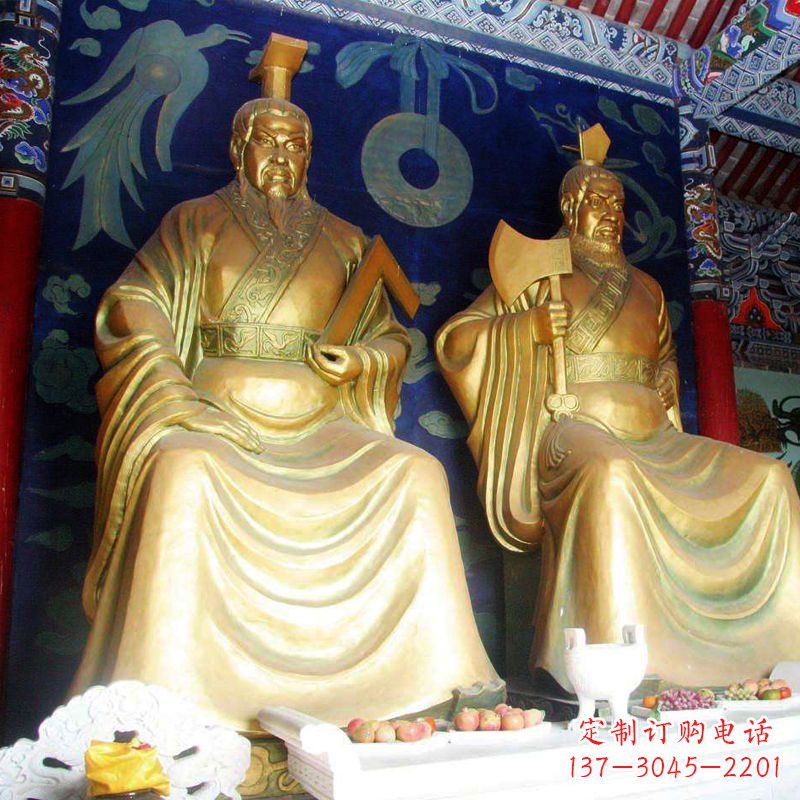 常州帝喾与颛顼寺庙铜雕神像