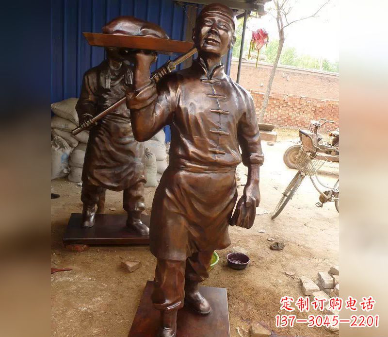 常州店小二铜雕,精美绝伦,永传佳话