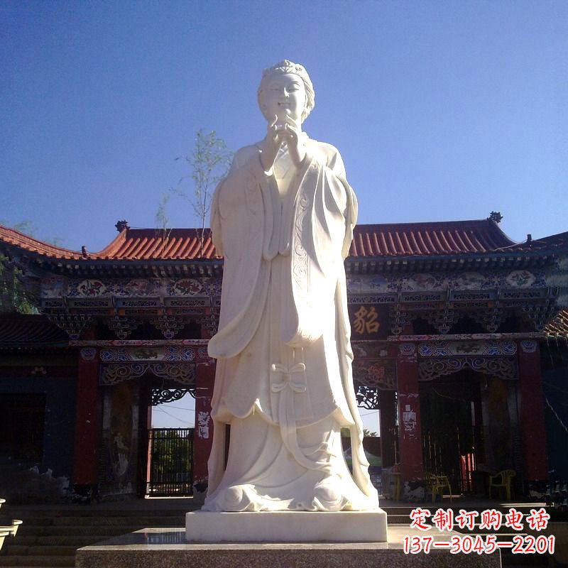 常州貂蝉汉白玉石雕像-景区园林历史名人古代四大美女
