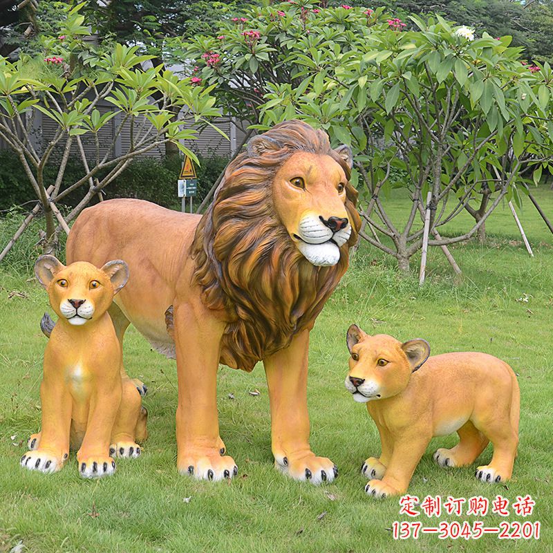 常州动物园仿真狮子雕塑摆件