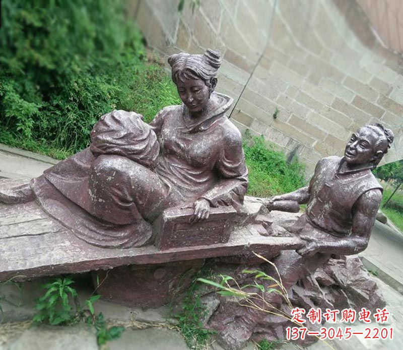 常州传统风格高雅的独轮车铜雕