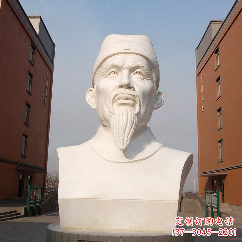 常州杜甫石雕像-学校校园历史名人唐代著名诗人头像