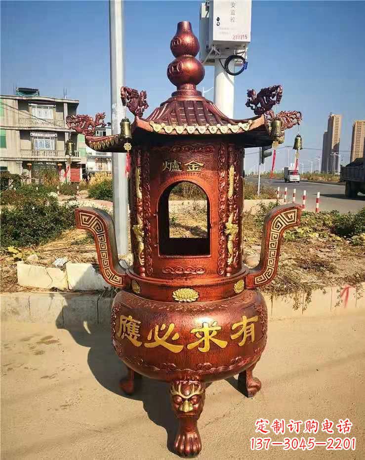 常州杜浦精制铜香炉雕塑