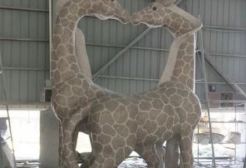 常州大理石艺术精美长颈鹿雕塑