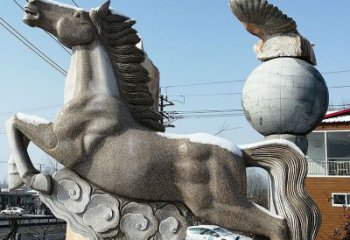 常州大理石马踏祥云石雕