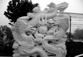 常州精美大理石双龙雕塑