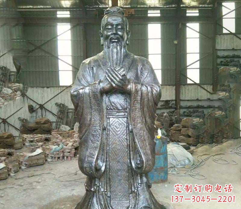 常州锻铜校园老子人物雕塑,铸就永恒的追求