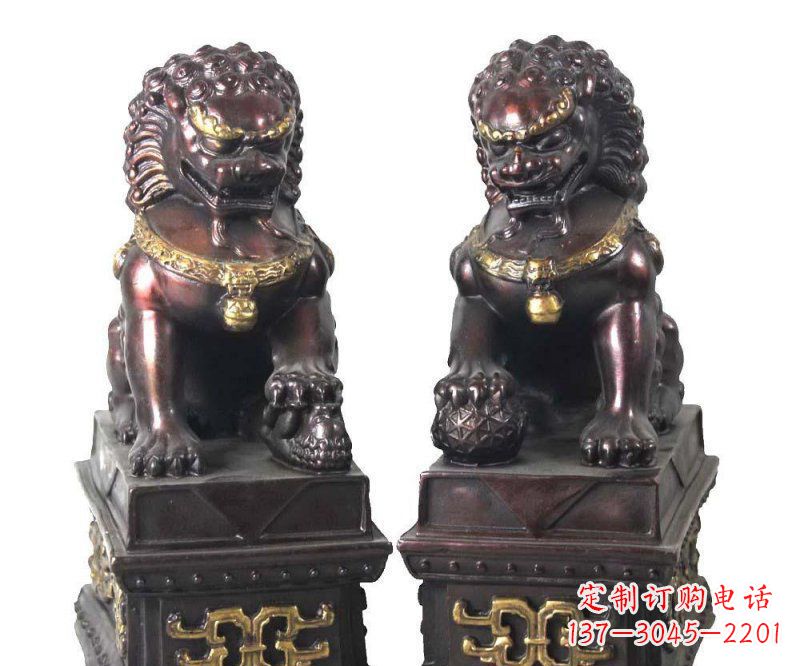 常州对狮狮子铜雕