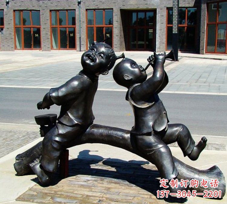 常州儿童玩耍童趣铜雕