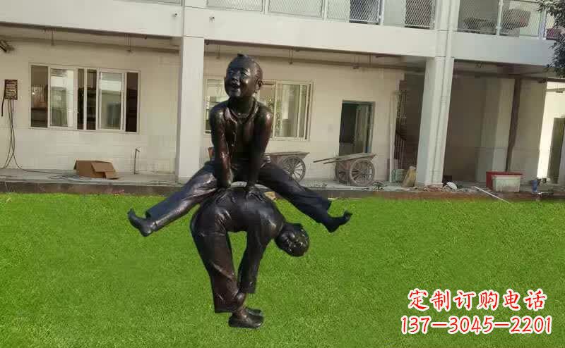 常州儿童跳马铜雕塑