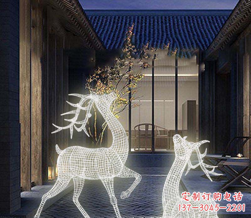 常州发光精致梅花鹿雕塑
